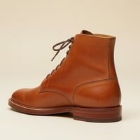 Crafted Leather Handmade Brown Leather Classic Ankle High Lace up Dress Boot - Thumbnail 1