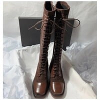 Over-the-knee boots lace-up high-top women's boots - Thumbnail 7