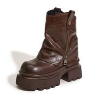 Women's ankle boots with hidden platform trousers boots - Thumbnail 3