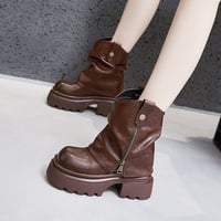 Women's ankle boots with hidden platform trousers boots - Thumbnail 2
