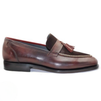 Crafted Leather Made to Order Brown Leather Tassel Loafers Men Dress Shoes - Thumbnail 1