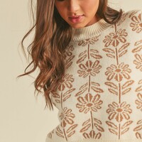 Floral Crop Sweater - Thumbnail 3