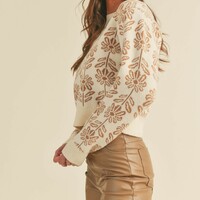 Floral Crop Sweater - Thumbnail 5