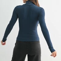 Mock Neck Long Sleeve Top - Thumbnail 3