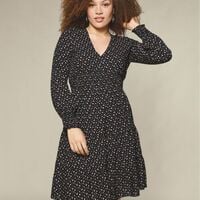 V-Neck Printed Dress - CLEARANCE - Thumbnail 1