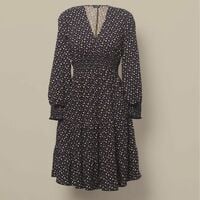 V-Neck Printed Dress - CLEARANCE - Thumbnail 4