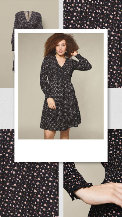 V-Neck Printed Dress - CLEARANCE