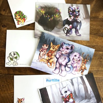Furvilla holiday post card 3-pack