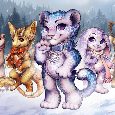 Furvilla holiday post card 3-pack