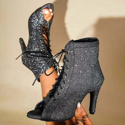 Summer Women's High-Quality Fashion Sandals Sexy High Heels Open-Toe  Comfortable Indoor Jazz Dance Heels Shoes for Ladies