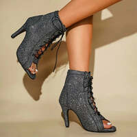 Summer Women's High-Quality Fashion Sandals Sexy High Heels Open-Toe  Comfortable Indoor Jazz Dance Heels Shoes for Ladies - Thumbnail 2