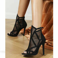 Eilyken Sexy Fashion Women Light Comfort High Quality Thin Heels Peep Toe Zipper Dancing Sandals Woman's Shoes - Thumbnail 3