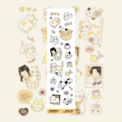 Sticker sheet: daily cat