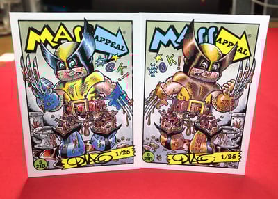 Wolverine Parody Mass Appeal Original Limited Edition Hand Painted Watercolor Sketch Card