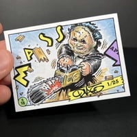 Leatherface Parody Mass Appeal Original Limited Edition Hand Painted Watercolor Sketch Card - Thumbnail 4