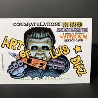 Leatherface Parody Mass Appeal Original Limited Edition Hand Painted Watercolor Sketch Card - Thumbnail 1