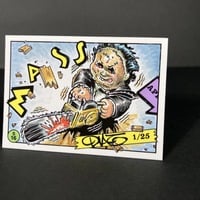 Leatherface Parody Mass Appeal Original Limited Edition Hand Painted Watercolor Sketch Card - Thumbnail 2
