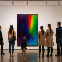 Spectrum Cascade - Abstract Drip Painting in Rainbow Gradient - Thumbnail 1