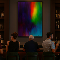 Spectrum Cascade - Abstract Drip Painting in Rainbow Gradient - Thumbnail 2