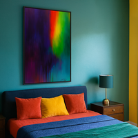 Spectrum Cascade - Abstract Drip Painting in Rainbow Gradient - Thumbnail 3