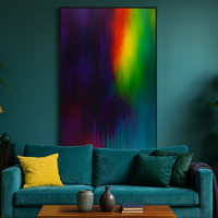 Spectrum Cascade - Abstract Drip Painting in Rainbow Gradient - Thumbnail 4