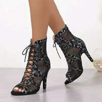 High Heels Women's Sandals New Open Toe Casual Latin Dance Shoes Girls' Ballroom Sandals Large Dance High Heels Women's Shoes 43 - Thumbnail 2