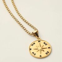 Men's Stainless Steel Trailblazer Compass Necklace - CLEARANCE - Thumbnail 1