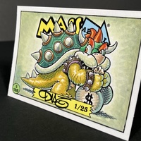 Bowser Parody Mass Appeal Original Limited Edition Hand Painted Watercolor Sketch Card - Thumbnail 2