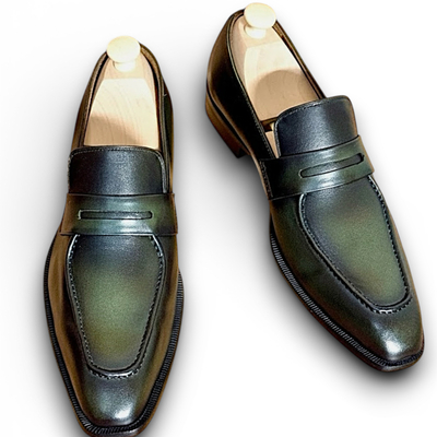 Men’s black calf leather lace up dress shoes - Thumbnail 4