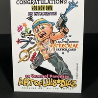 Eminem Slim Shady Hockey Mask Parody Mass Appeal Original Limited Edition Hand Painted Watercolor Sketch Card - Thumbnail 1