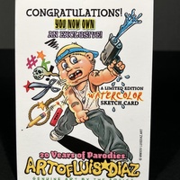 Freddy Krueger Night Mare on Elm St Mass Appeal Original Limited Edition Hand Painted Watercolor Sketch Card - Thumbnail 1