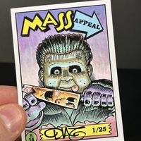 Michael Myers Halloween Parody Mass Appeal Original Limited Edition Hand Painted Watercolor Sketch Card - Thumbnail 4