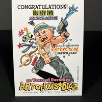 Werewolf Wolfman Parody Mass Appeal Original Limited Edition Hand Painted Watercolor Sketch Card - Thumbnail 1