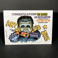 Zombie Biker Parody Mass Appeal Original Limited Edition Hand Painted Watercolor Sketch Card - Thumbnail 2