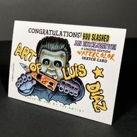 Zombie Biker Parody Mass Appeal Original Limited Edition Hand Painted Watercolor Sketch Card - Thumbnail 3