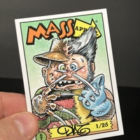 Freddy Krueger vs. Wolverine Mass Appeal Original Limited Edition Hand Painted Watercolor Sketch Card - Thumbnail 4