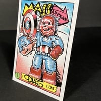 Captain America vs Red Skull Parody Mass Appeal Original Limited Edition Hand Painted Watercolor Sketch Card - Thumbnail 2