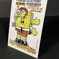 Captain America vs Red Skull Parody Mass Appeal Original Limited Edition Hand Painted Watercolor Sketch Card - Thumbnail 3