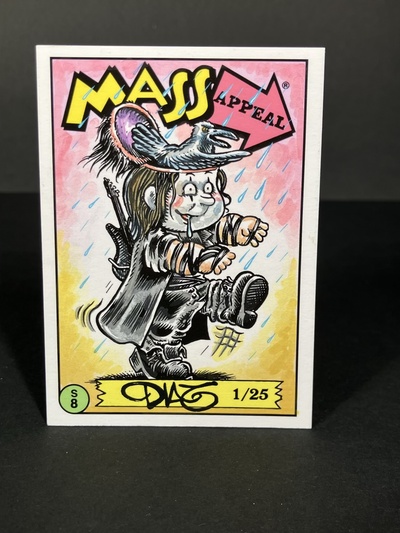 The Crow Parody Mass Appeal Original Limited Edition Hand Painted Watercolor Sketch Card