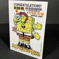 The Crow Parody Mass Appeal Original Limited Edition Hand Painted Watercolor Sketch Card - Thumbnail 3