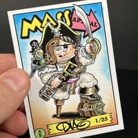 Pirate Girl Parody Mass Appeal Original Limited Edition Hand Painted Watercolor Sketch Card - Thumbnail 4