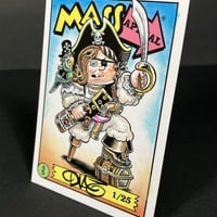 Pirate Girl Parody Mass Appeal Original Limited Edition Hand Painted Watercolor Sketch Card - Thumbnail 2
