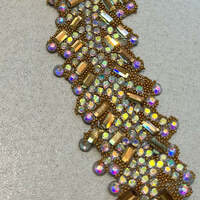 1 Yard DIY Iron on rhinestone chain for women belet appliques cloths hot fix crystal wedding party dress patches - Thumbnail 3