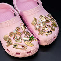 1pcs Designer Golden Crown Metal Shoe Charms Sea Star Shell Luxury Decorations for Shoe Accessorie Heart Pins for Women Girls - Thumbnail 3