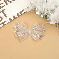 2pcs Shoe Decorations Shiny Rhinestone Silk Flower Bowknot Charm Buckle Wedding Brooch Bride Shoe Accessories - Thumbnail 2