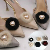 Fluffy Pompom Shoe Clip Fashion Replacement Detachable Charm Buckle Mink Hair Clamp Decorative Clip Wedding - Thumbnail 2