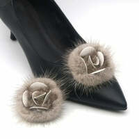 Fluffy Pompom Shoe Clip Fashion Replacement Detachable Charm Buckle Mink Hair Clamp Decorative Clip Wedding - Thumbnail 4