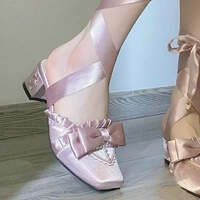 French Fairy Lace-Up Single Shoe Ballet Thick With Lolita Design Sense Of Minority Evening Gentle Evening Wind Pumps - Thumbnail 1