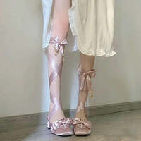 French Fairy Lace-Up Single Shoe Ballet Thick With Lolita Design Sense Of Minority Evening Gentle Evening Wind Pumps - Thumbnail 4