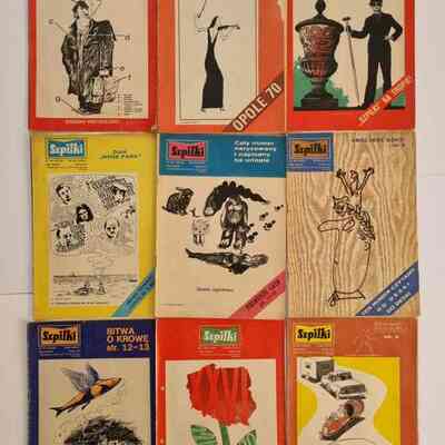 9 archival issues of szpilki magazines from 1970